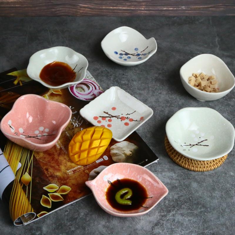 Ceramic Taste Dish Small Plate Mini Soy Sauce Tray Saucer Seasoning Bowl Jam Nut Porcelain Tableware Household Kitchen Supplies