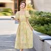 Dress Women's Summer New Sweet Age-reducing Bubble Sleeve Fashion Floral Skirt