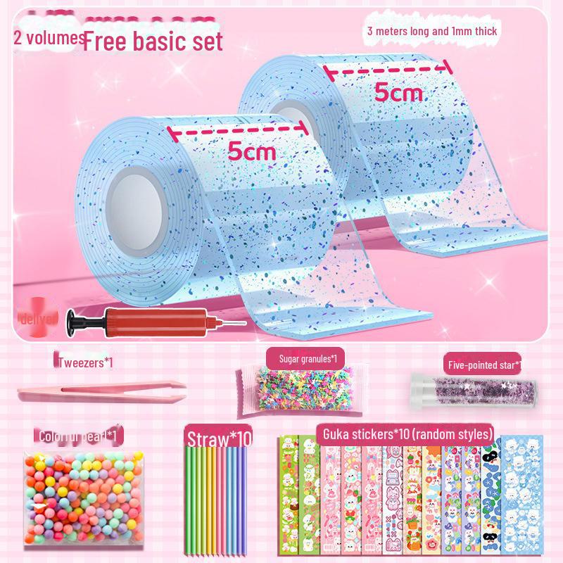 Nano Glue DIY Bubble Blowing Kit with Strong Sticky Double-Sided Tape and Decompression Toy