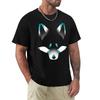 Blue Kitsune On Grey Tshirt Work Comfort Tshirt For Unisex