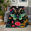 "Enchanted Garden Butterfly Wall Art Print"Blanket Flannel Throw Blanket for Sofa, Bed, Travel, Camping, Office, Couch, Chair, And Bed Gift