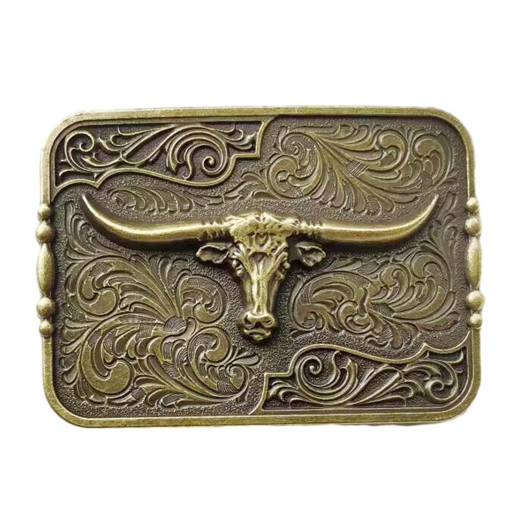 Longhorn Bull Belt Buckle Western Cowboy Belt Buckle Western Rodeo Bull Buckle Replacement for (38-40 Mm) Wide Belt