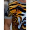 3D Tiger Face Animal Printed T-Shirt for Men Trendy Short Sleeve Tees Cool Intense Tiger Eye Graphic Round Neck Pullover Hip Hop Streetwear Tops Male