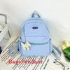 Lightweight Kids Simple Backpack With Color Block Design For School Learning