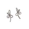 Elegant French Court Style Pearl Bow Earrings for Women
