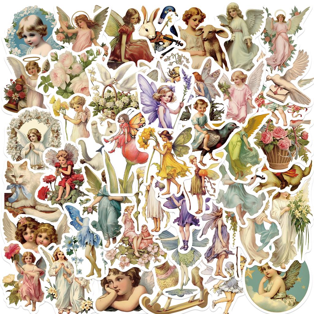50pcs Elf Fairytale Cute Angel Stickers Decoration Skateboard Laptop Bike Suitcase Wall Decals