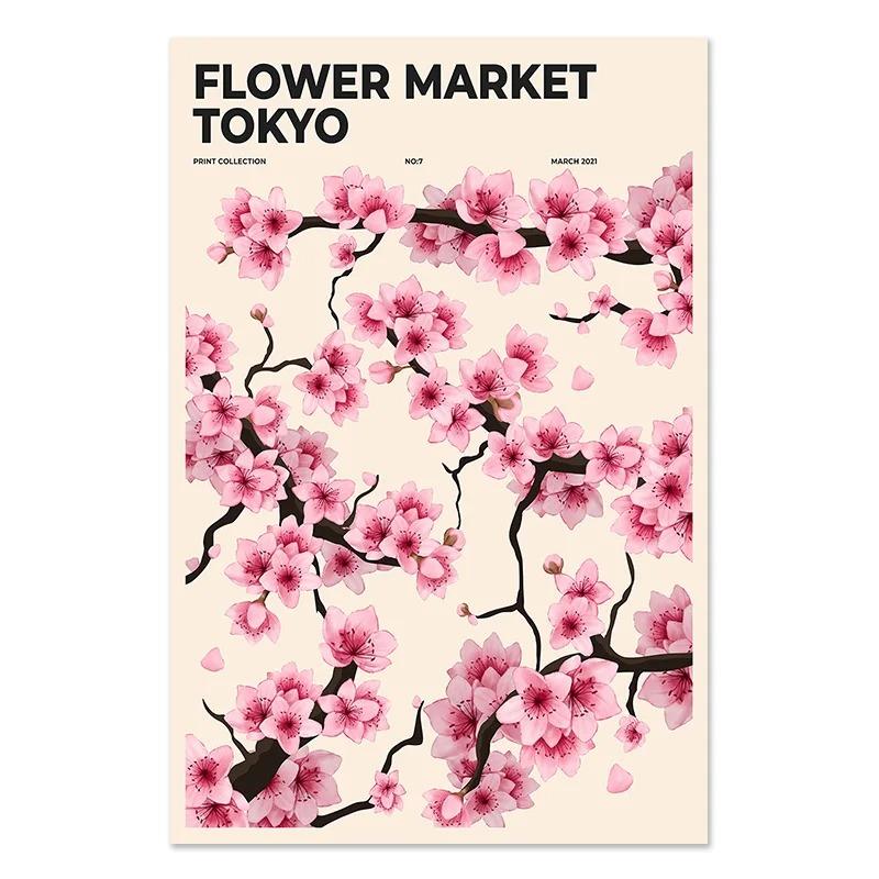 Flower Market Poster Printing Abstract Plant Wall Art Paris New York City Name Canvas Painting Living Room Home Decoration