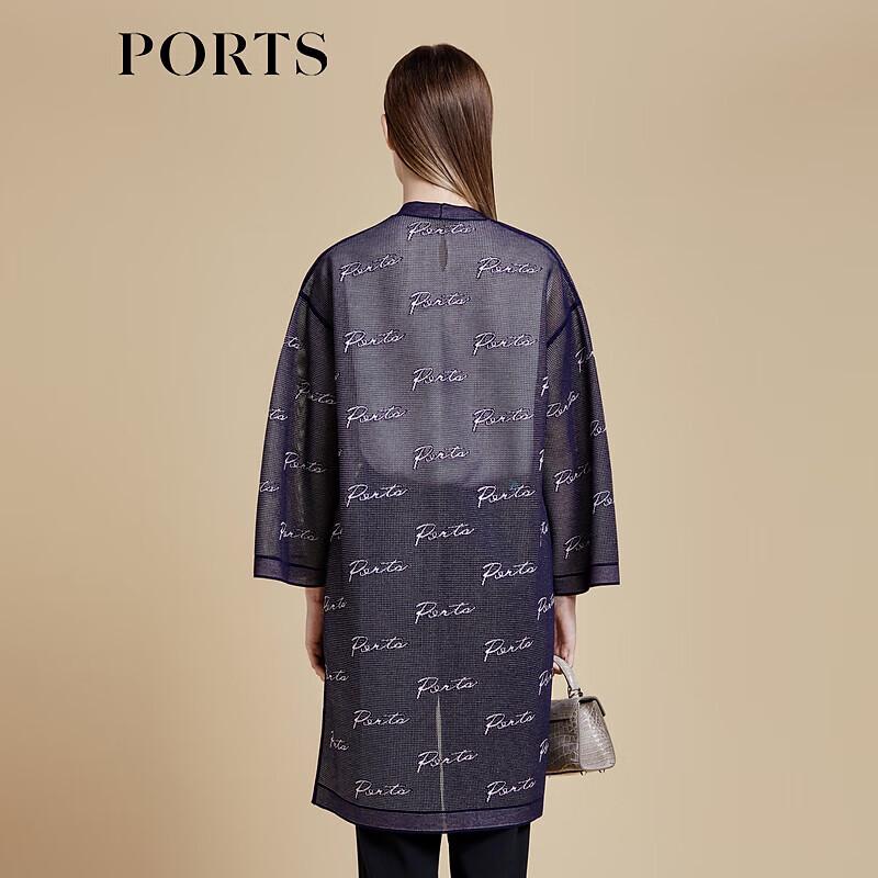 PORTS Women's Logo Jacquard Knit Long Cardigan