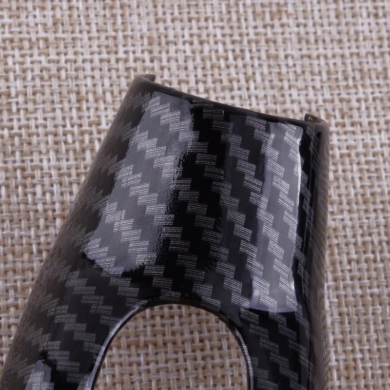 2Pcs Carbon Fiber Style ABS Front Gear Shift Knob Cover Trim Fit for Ford Escape Kuga 2013 2014 2015 2016 2017 2018