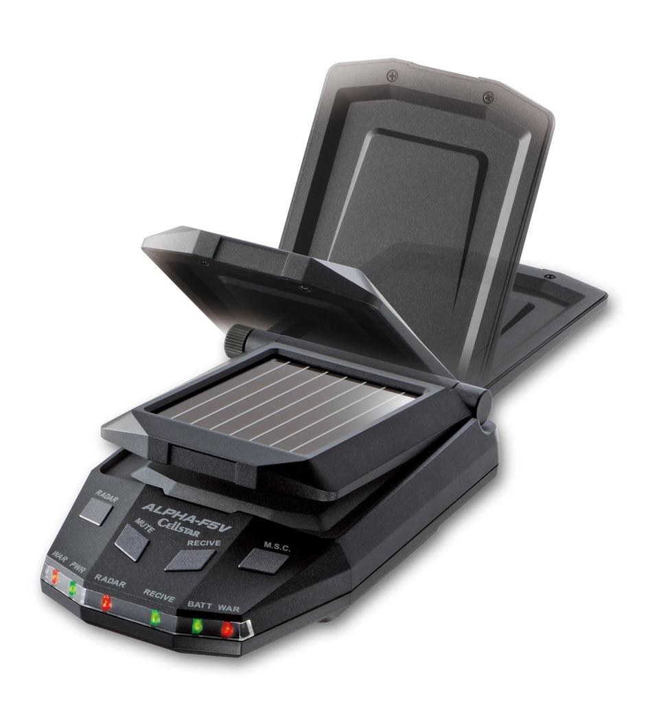 CELLSTAR ALPHA-F5V Radar Detector, Solar Type, 16 Bands, Continuous Use of Built-in , Up To 60 Hours, Made In Japan