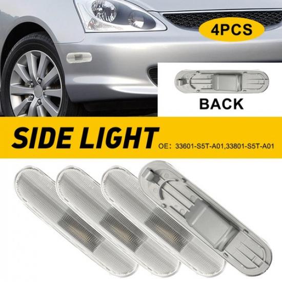 4X For 2002-2005 Honda Civic Si EP3 3Door LED Side Marker Light Waterproof EOA