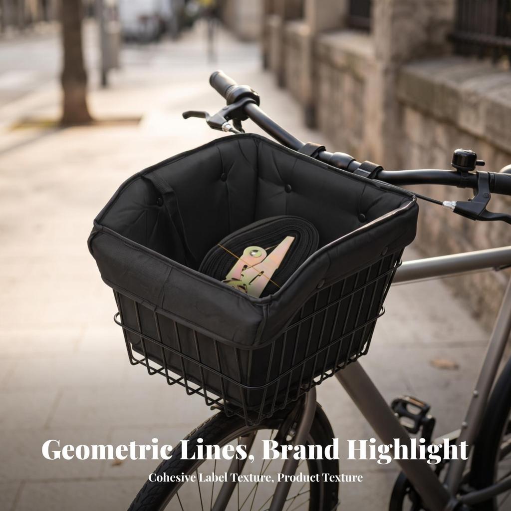 Front Bike Basket with Mounting Hardware Open-Top for Grocery Shopping