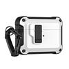 Armored Case Cover For Airpods 4 Headphones With Carabiner - White