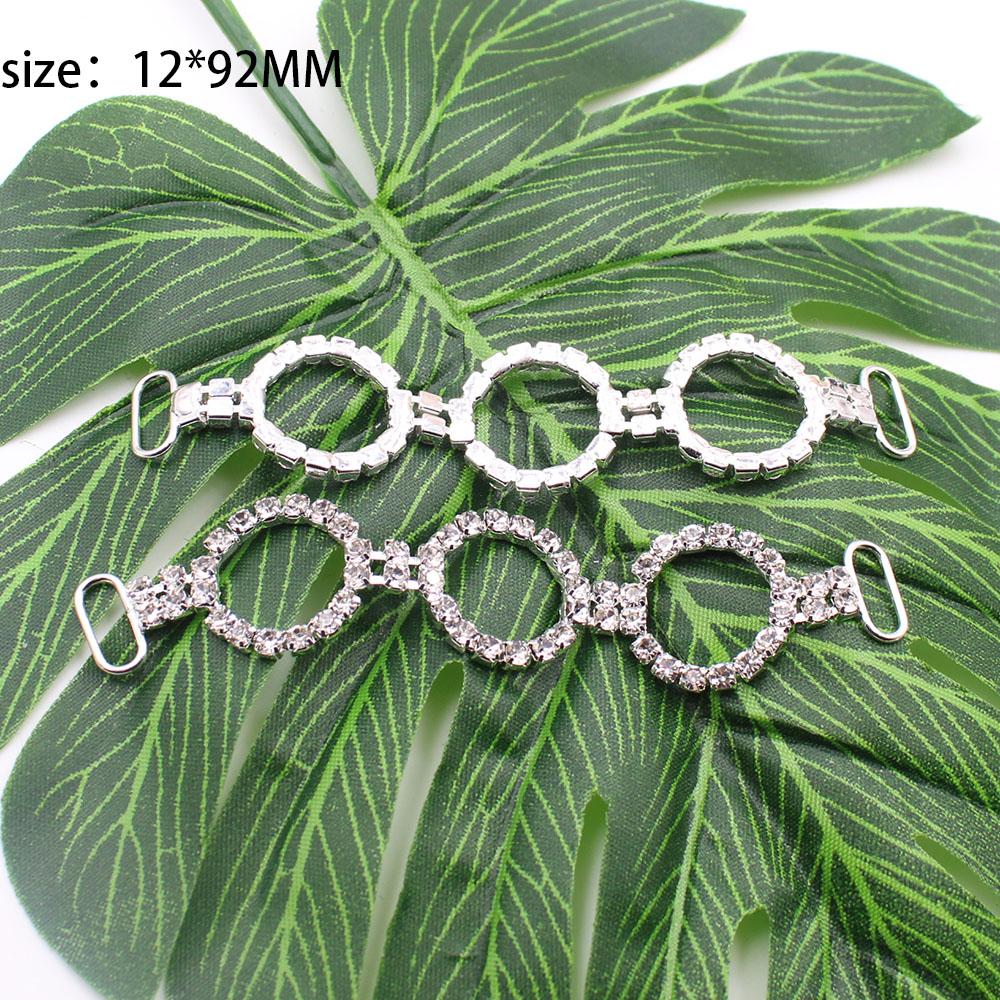 10pcs Circular Crystal Rhinestone Chain Bikini Connection Buckle, Suitable For Clothing/Beach Wear/Wedding Decoration