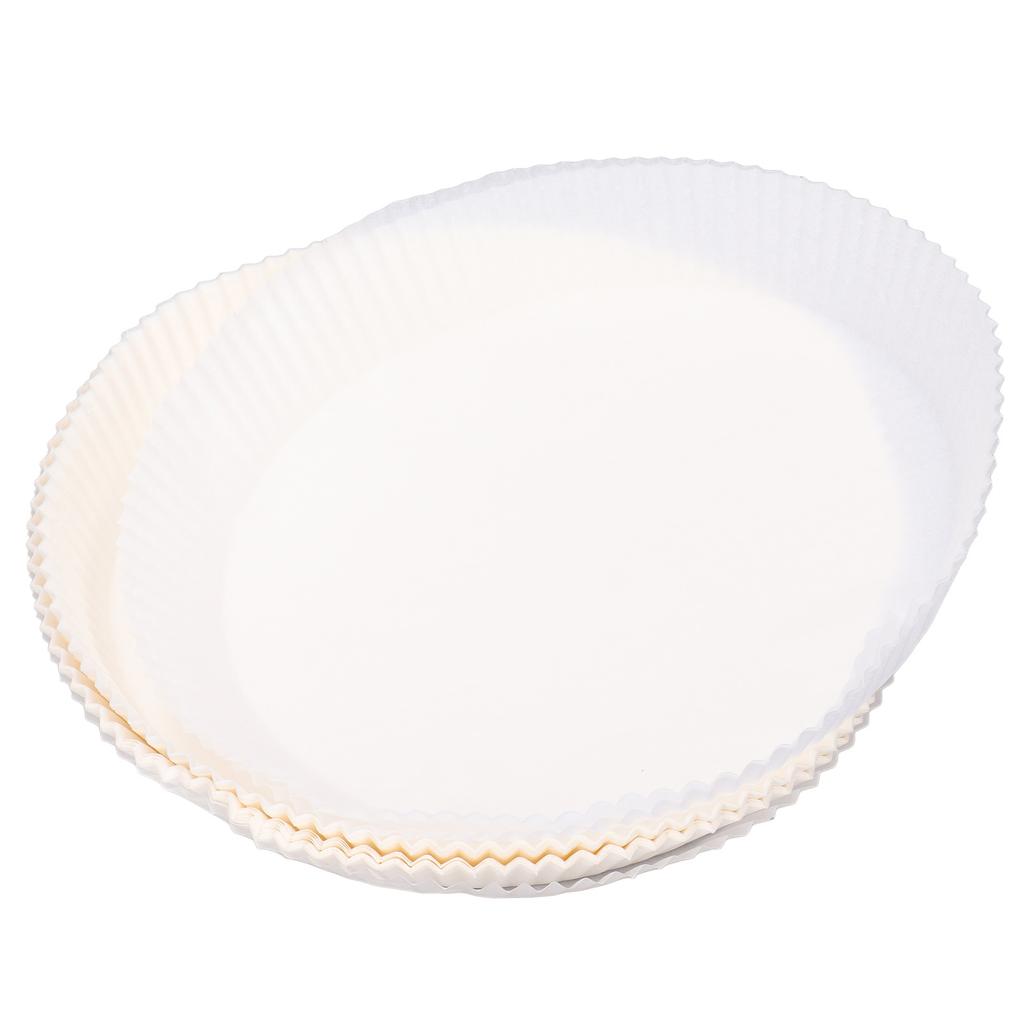 100 Pezzi Carta Rotonda Usa e Getta per Forno Resistente all'Olio Carta Assorbente per Friggitrice per Cucina Casalinga