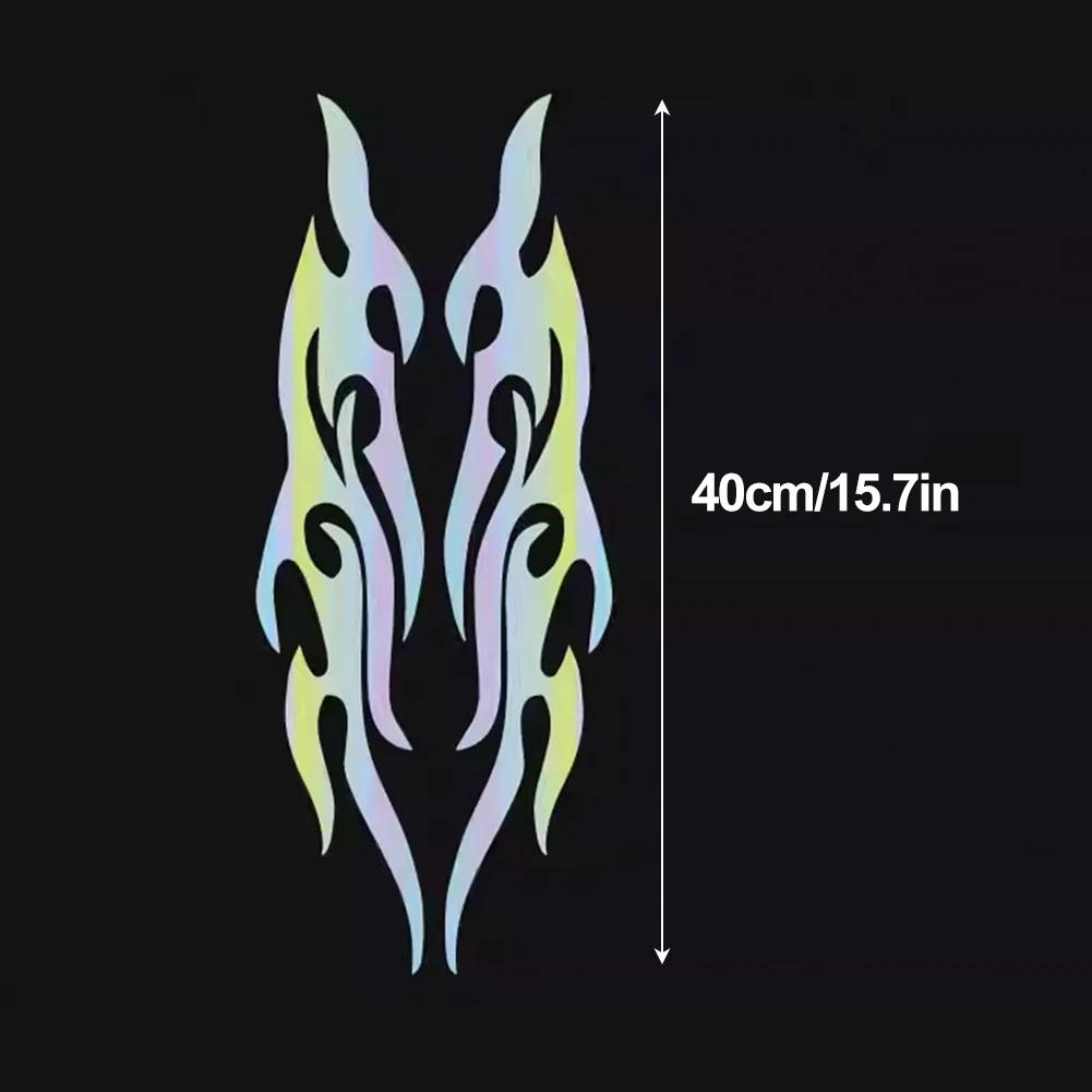 2 Stück Reflektierende Flammenform Motorradaufkleber Flammenaufkleber Wasserdichter Autoaufkleber Aufkleber Motorradzubehör Universal