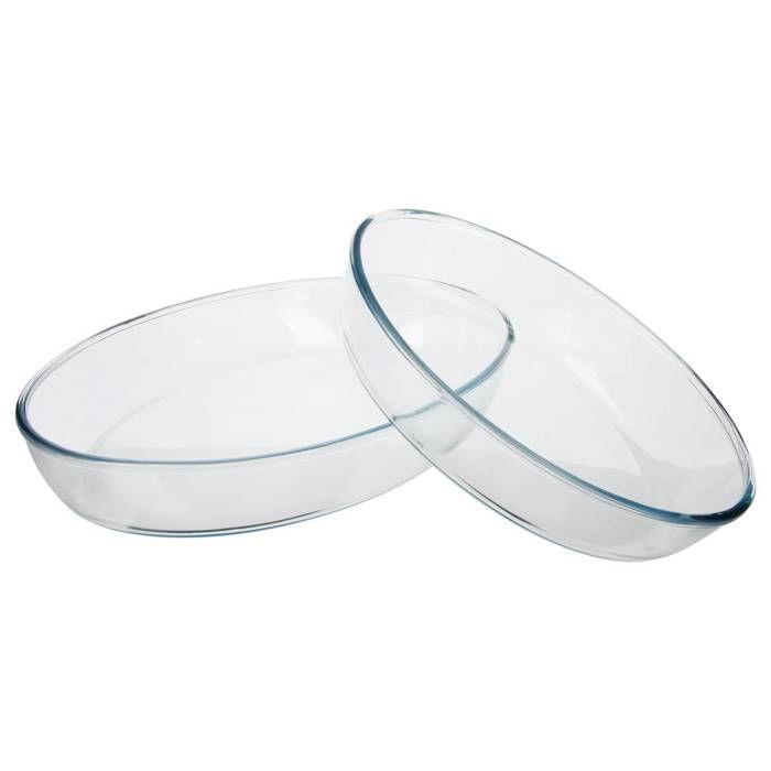 5five - lot de 2 plats ovales en verre