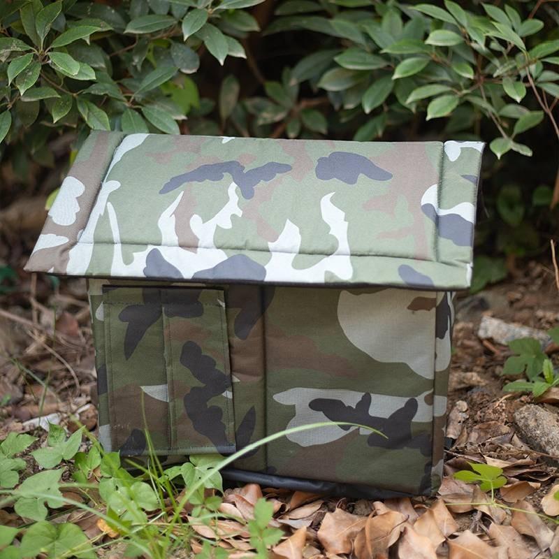 Gemütliches Outdoor-Katzenhaus mit Camouflage-Muster, Winterwarm, Geschlossener Unterschlupf, Wasserdicht, Alle Jahreszeiten