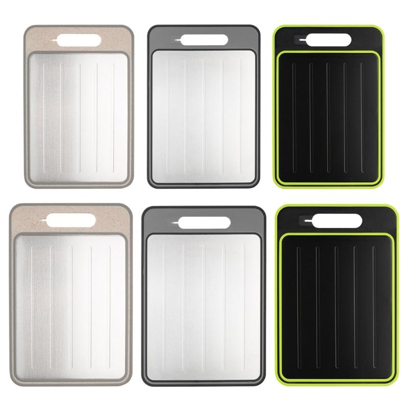 Meat Food Thawing Tray Double Sided Cutting Board with Grater Sharpener Defrosting Tray Food Preparation Utilitys