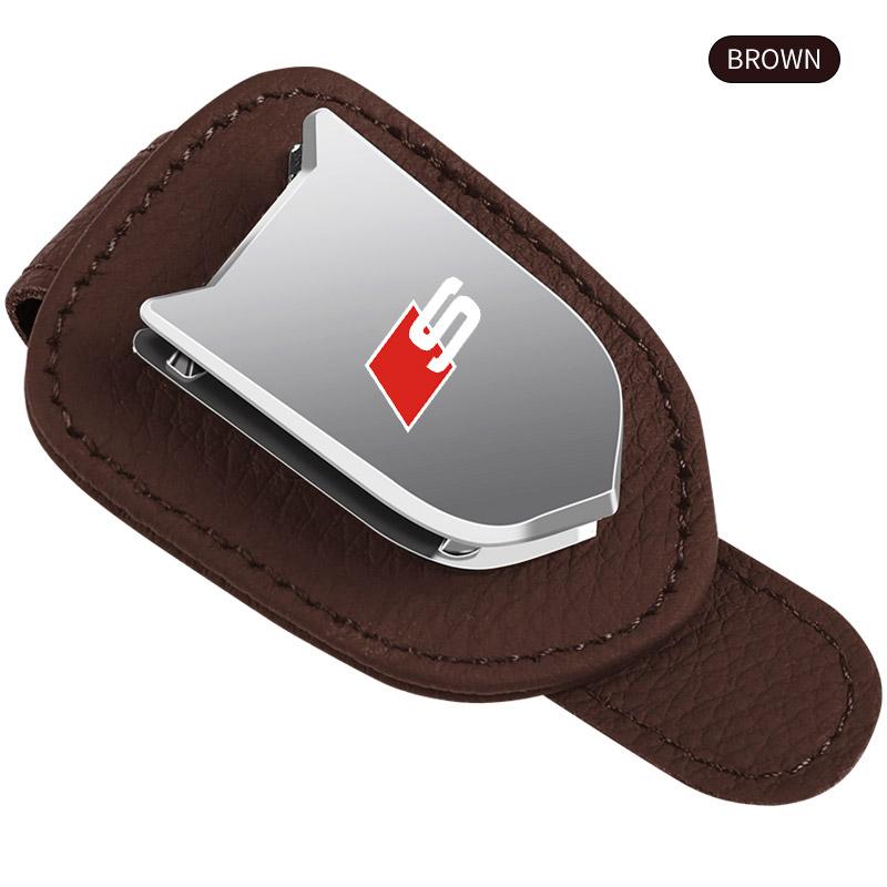 Car Auto Sun Visor Glasses Box Sunglasses Clip Card Ticket Holder Stand for Audi A3 A4 B5 B6 A3 8P 8V 8L A5 A6 C6 C5 A1 A7 A8 Q2 Q3 TT RS3 RS4