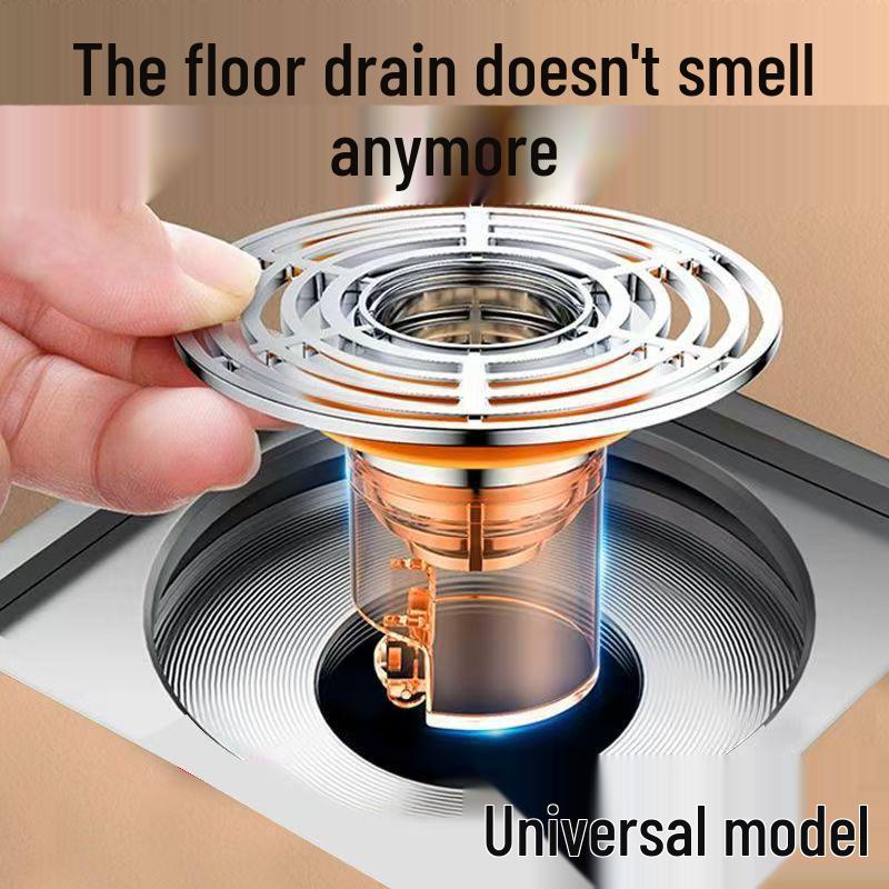 Universellt fotmanövrerat golvbrunn för badrum - Översvämningsskydd, Luktskydd, Täppskydd, Backflödesskydd