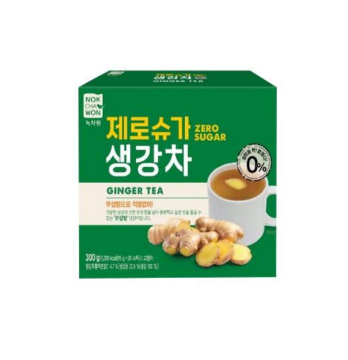 Nokchawon Zero Sugar Ginger Tea 20 Tea Bags — Spicy & Refreshing Wellness Tea 1 box