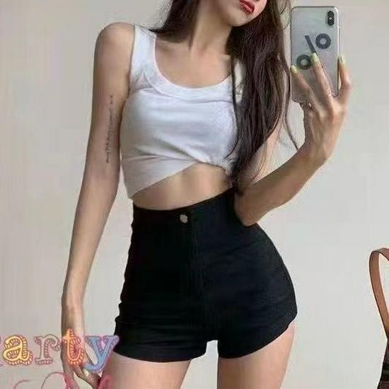 American High-Waist Denim Shorts - Plus Size, Petite, Slimming, Loose Fit XS Recommended [70-80 lbs]