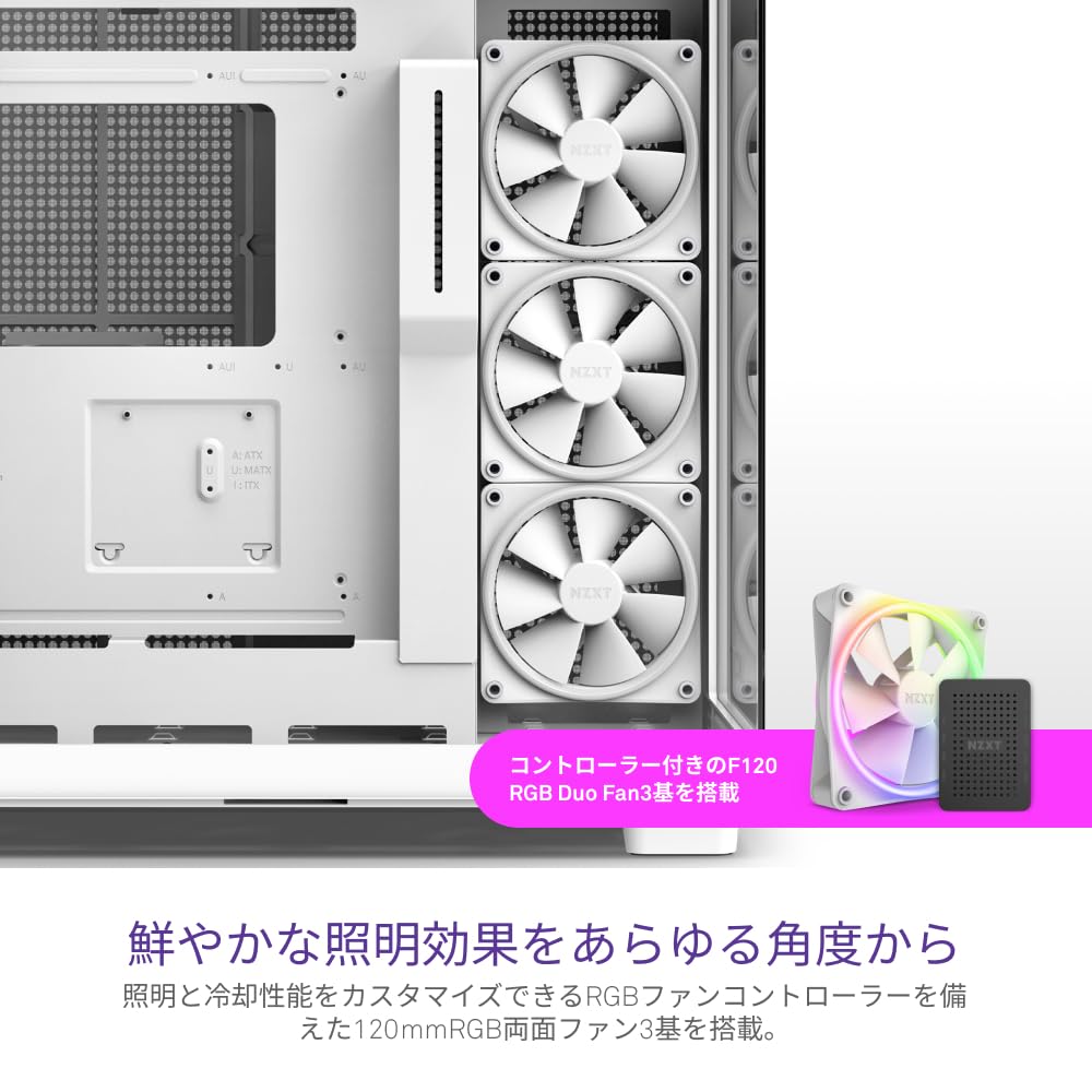 NZXT H9 Elite Middle Tower PC Case Tempered Glass Model White CS8577 White 2-Layer CM-H91EW-01