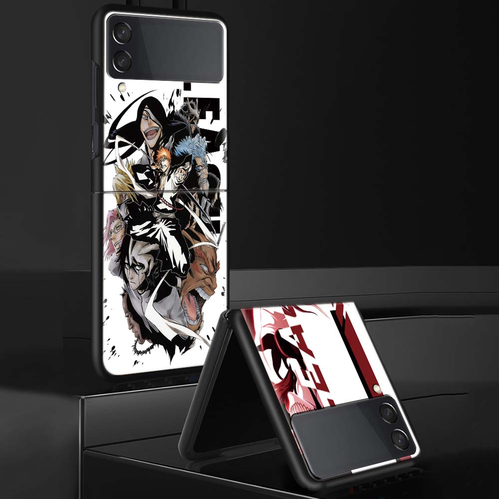 Anime Bleach Ichigo Kenpachi Phone Case For Samsung Galaxy Z Flip 7 6 5 4 3 5G Shockproof Cover Z Flip7 Flip6 ZFlip5 Flip3 Flip4