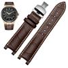 UNA Correa de Reloj de Cuero Genuino con Muesca para Calendario Perpetuo de Hombre CB0164-17E Correa de Piel de Vacuno CB0160-18A Correa de Pulsera Negra MarrónMN