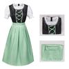 German Bavarian Oktoberfest Costume Set,Halloween Beer Costume Dirndl Dresses Blouse Shirt Apron for Adult Womens