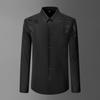 Camicia da uomo di lusso con strass, senza stiro, a maniche lunghe