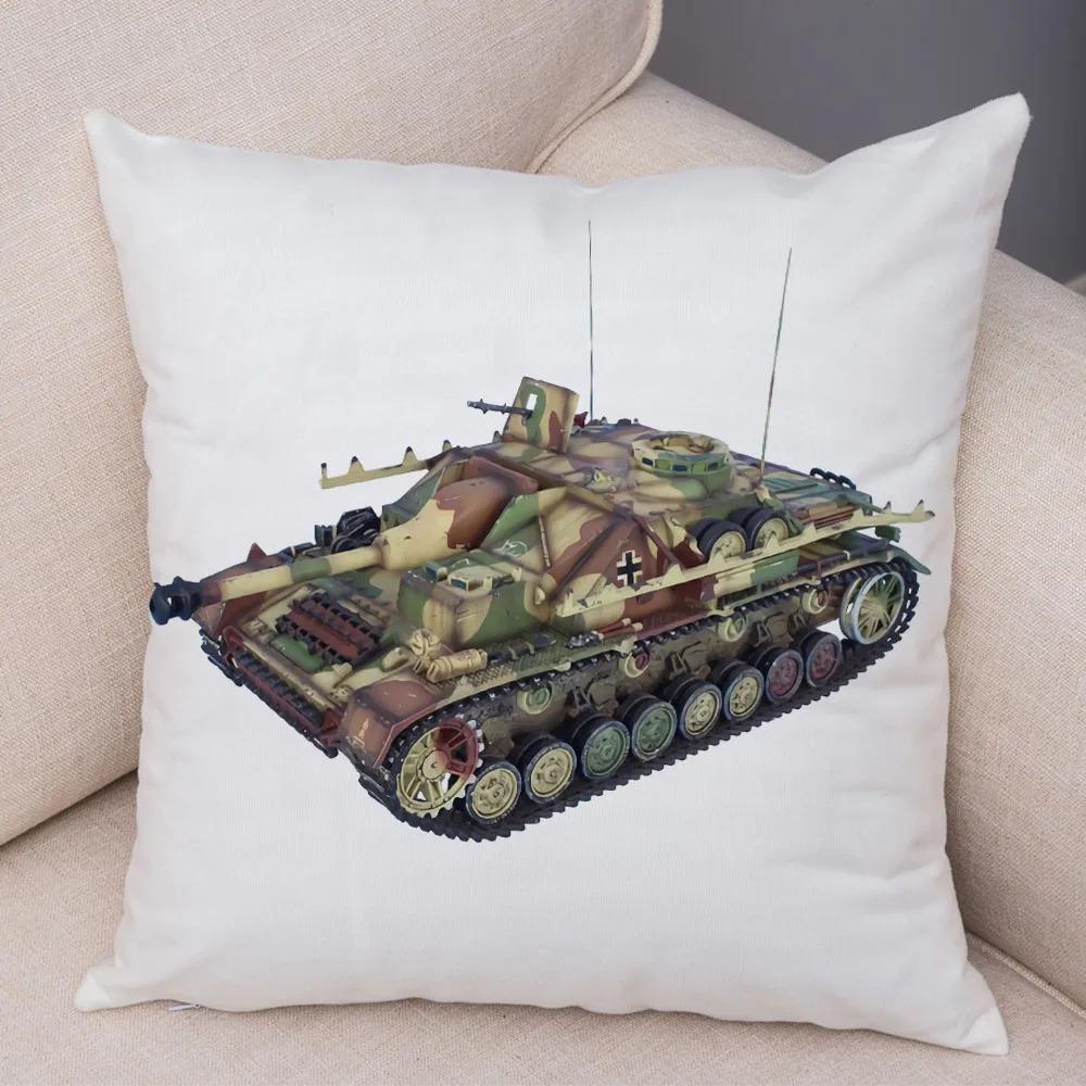Toy Tank Pattern Pillowcase Office Living Room Car Ornaments Home Pillowcase