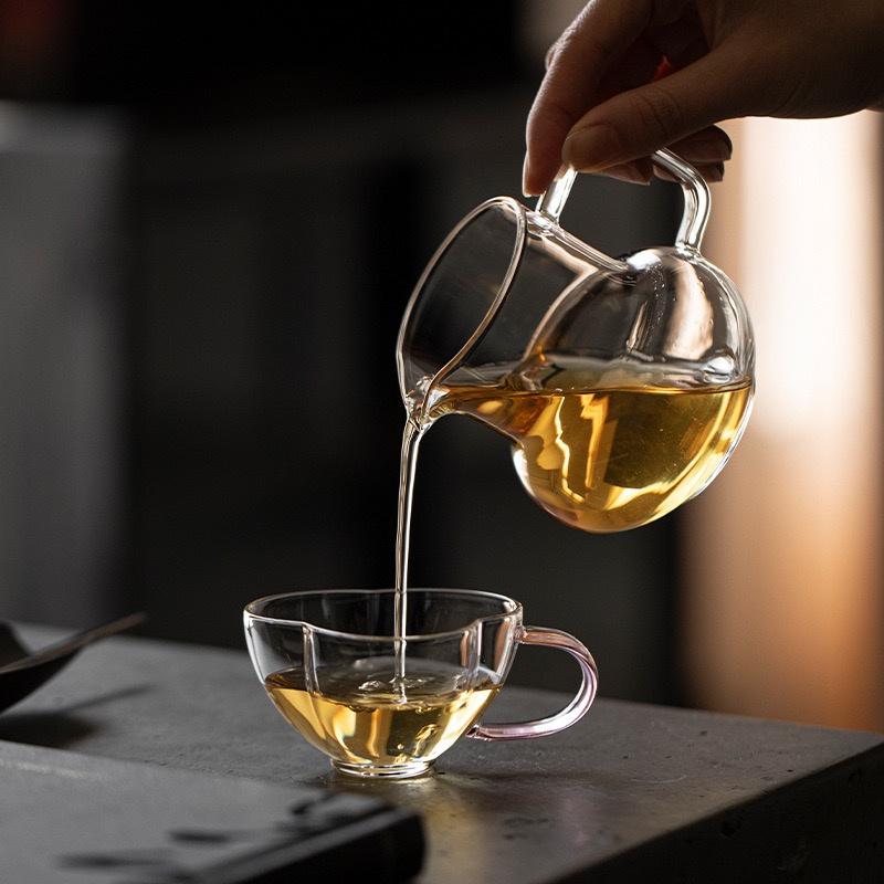 250ml Heat Resisting Clear Glass Tea Pitcher Tea Pot Fair Cup Chahai Chinese Kung Fu Tea Set Milk Hand brewed Coffeepot