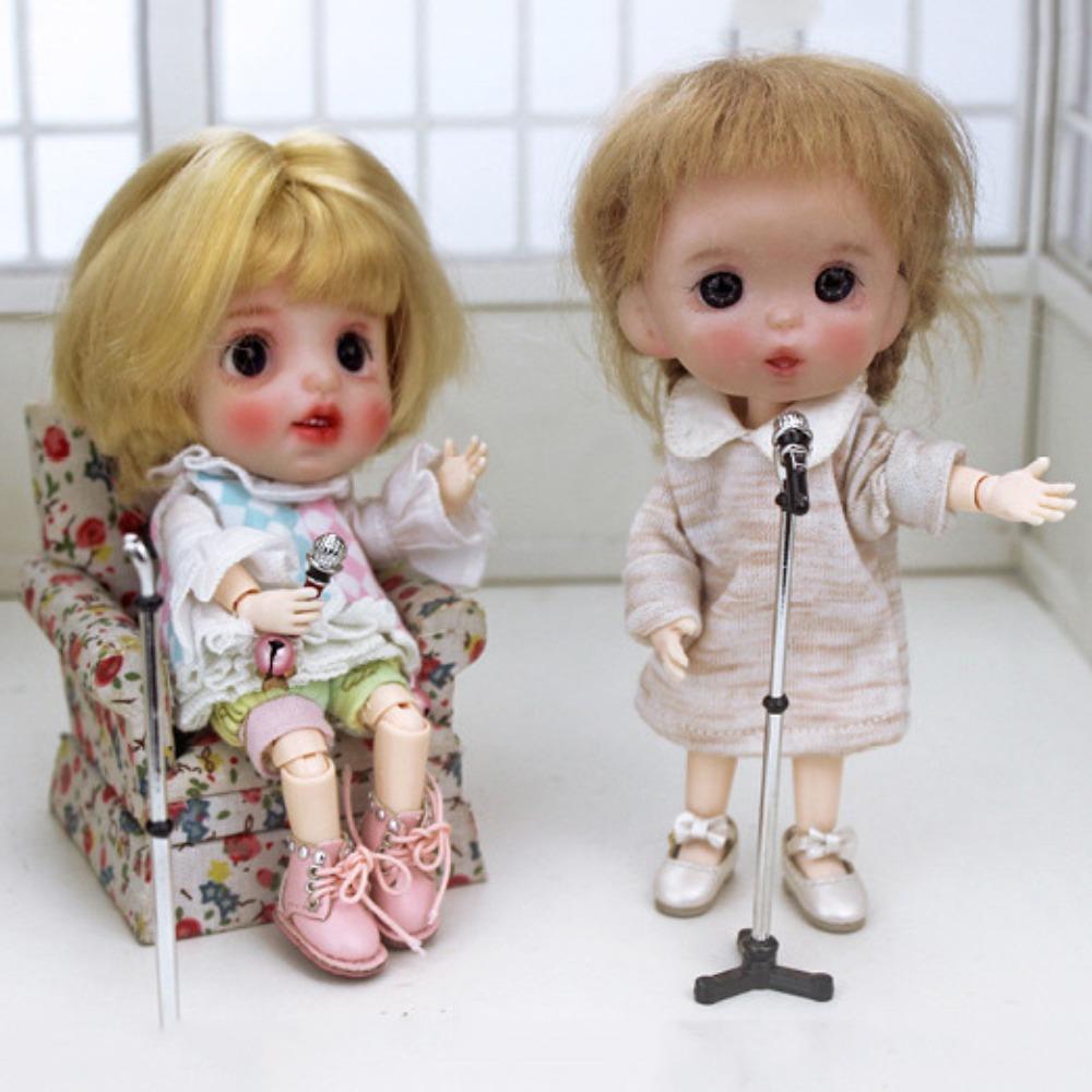Micro Landscape Mini Microphone Model Zinc Zinc Alloy 1:12 Dollhouse Accessories Microphone Stand  Kids
