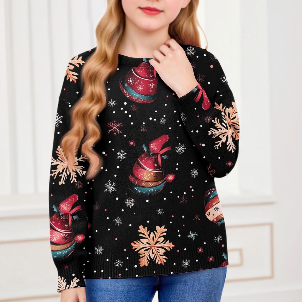 Christmas Day Sweatshirts For Children Boys And Girls Knit Sweater Cute Shirt Fall Crewneck Pullover Tops