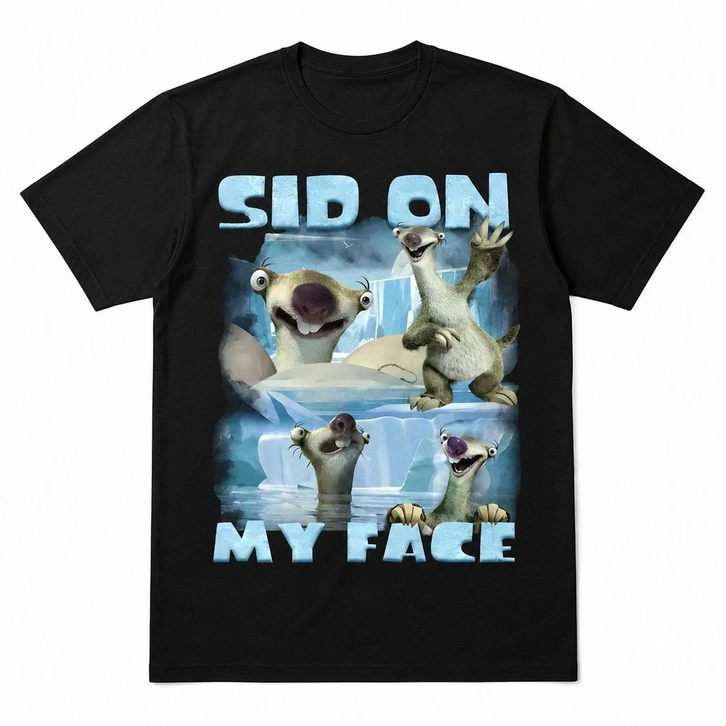 Sid On My Face Meme T-Shirt,Funny Ice Age Edgy Meme T shirt S M L XL 2 3 4 XL