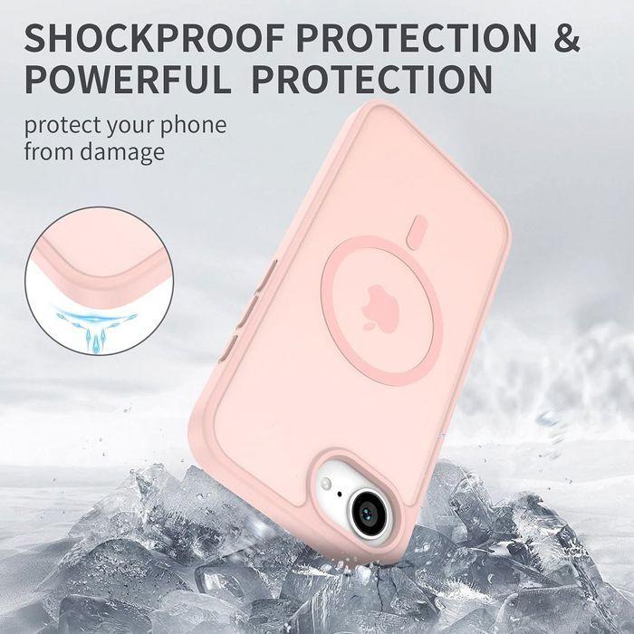 Case for iPhone 16th - BOOLING - Rigid Shockproof - Anti-Scratch - Pink - With Magnetic Ring
