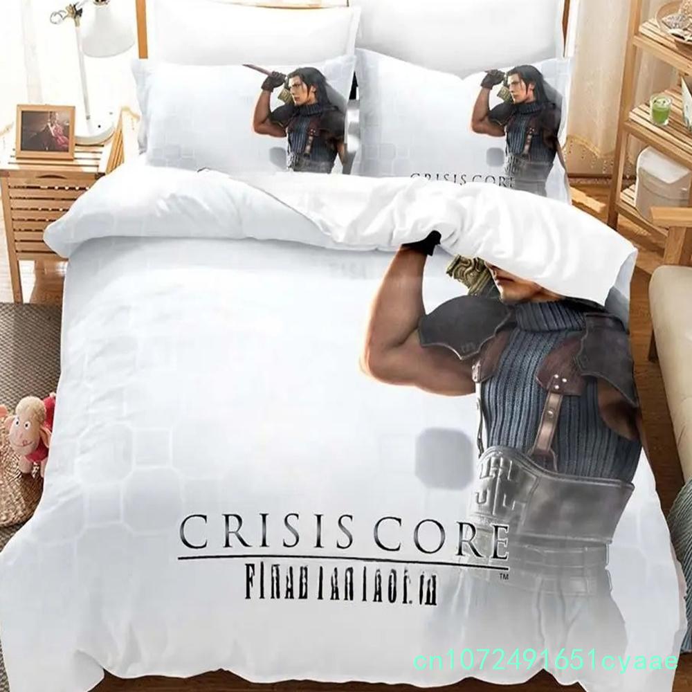 New Game Crisis Core Final Fantasy VII Bedding Set Cartoon Anime three-piece Set Adult Boys Bedroom Duvetcover Sets Couette