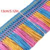 Color Tassel Lace Trim Polyester Fringe Trim Tricolor Ethnic Style Ribbon Sewing Garment Accessories Curtain Lace DIY Decor
