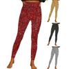 Pantaloni creion pentru femei cu talie înaltă, cu sclipici, pantaloni lungi, țesătură elastică, pantaloni strălucitori, jambiere cu paiete