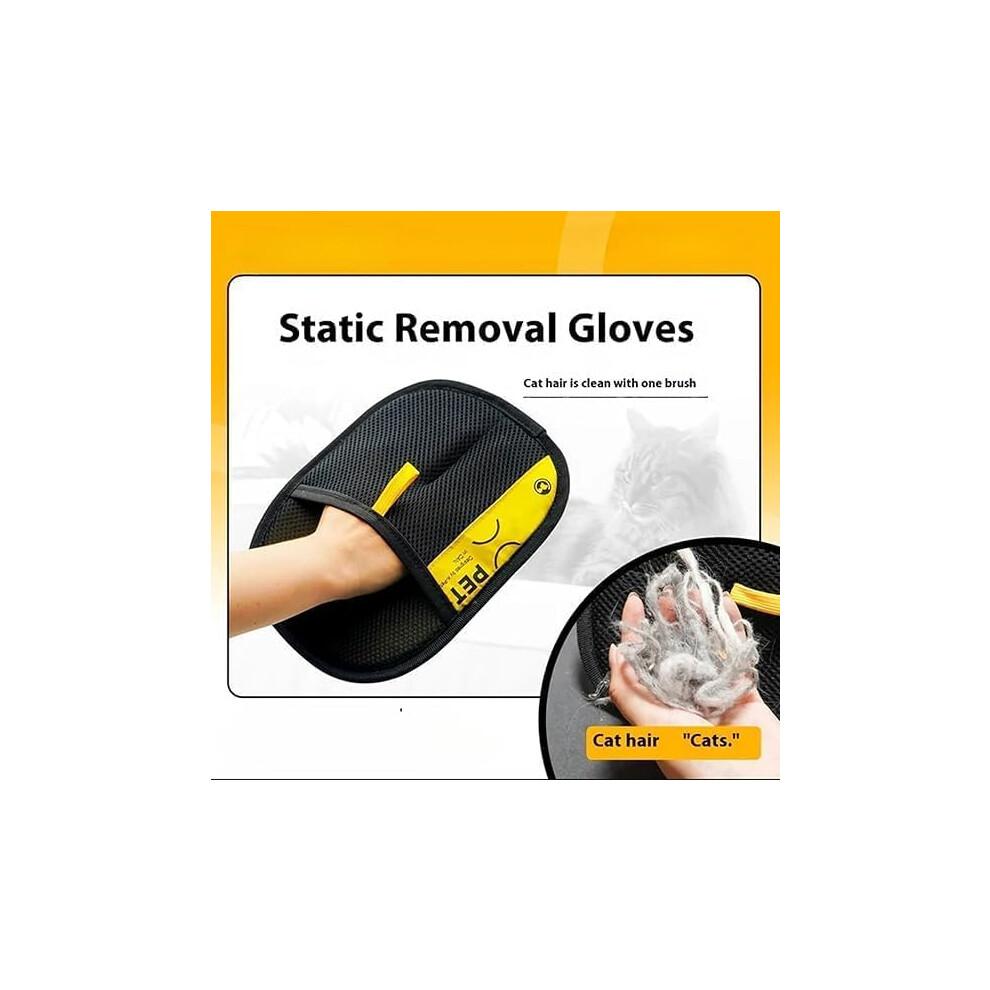 Double-Sided Pet Grooming Gloves for Cats and Dogs, 2-Pack Deshedding and Bathing Gloves with Elastic Wristband