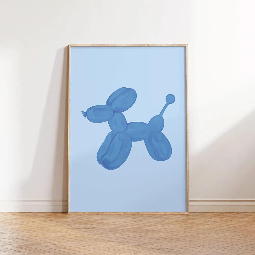 Poster Stampabile Arte Murale Cane Palloncino Rosa Poster Preppy per Decorazione Camera da Letto Poster per Adolescenti per Stanza Dormitorio Poster con Stampa di Cane Appartamento Universitario