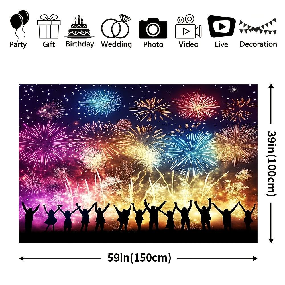 1Pcs Vibrant Fireworks Celebration Decoration Background Backdrop For Photo Studio Photo Booth Party