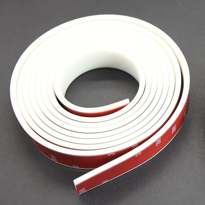 Strip, Chassis Side Skirt Protection Strip, Anti-Collision Adhesive D-Shaped Protective Strip, Soft Chin Surround Adhesive Strip, Self-Adhesive White