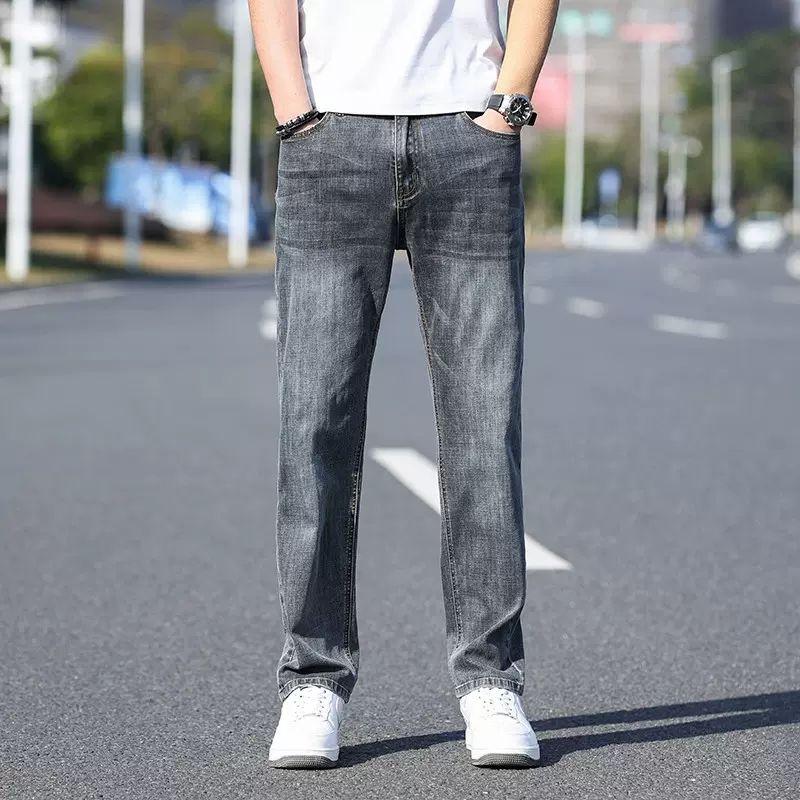 Men's Jeans New Straight Loose Jeans Stretch Thin Section Casual Pants Fashion Simple Spring and Summer Jeans