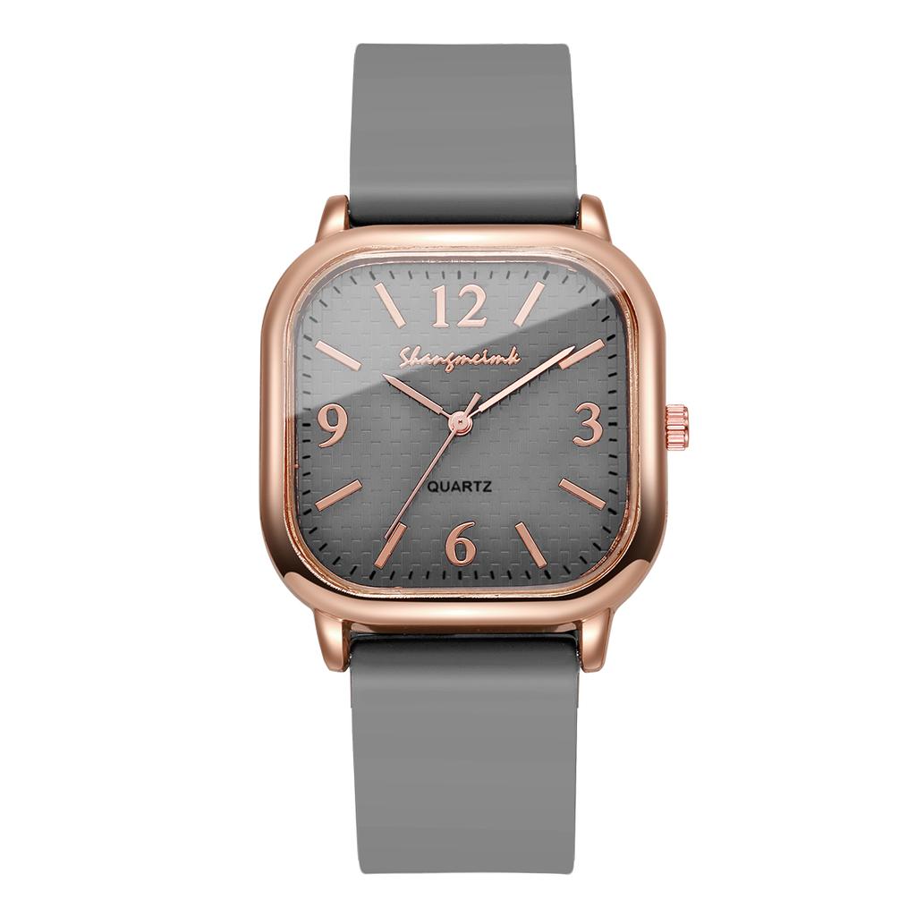 Dámské módní čtvercové křemenné hodinky Dámské silikonové řemínky Analogové náramkové hodinky Reloj Mujer Dívčí hodinky Dárek