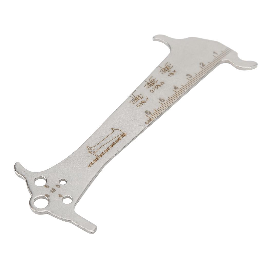 3 In 1 Mountain Bike Chain Measuring Ruler Road Bike Chain Wear Measuring Tool Silver