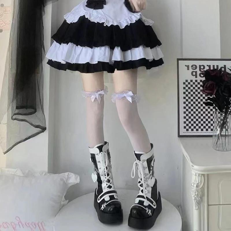 Thick Soled Boots New Punk Mid Tube Boots for Women Europe America Cute Spicy Girl Motorcycle Boot 2024 Winter Warm Shoe