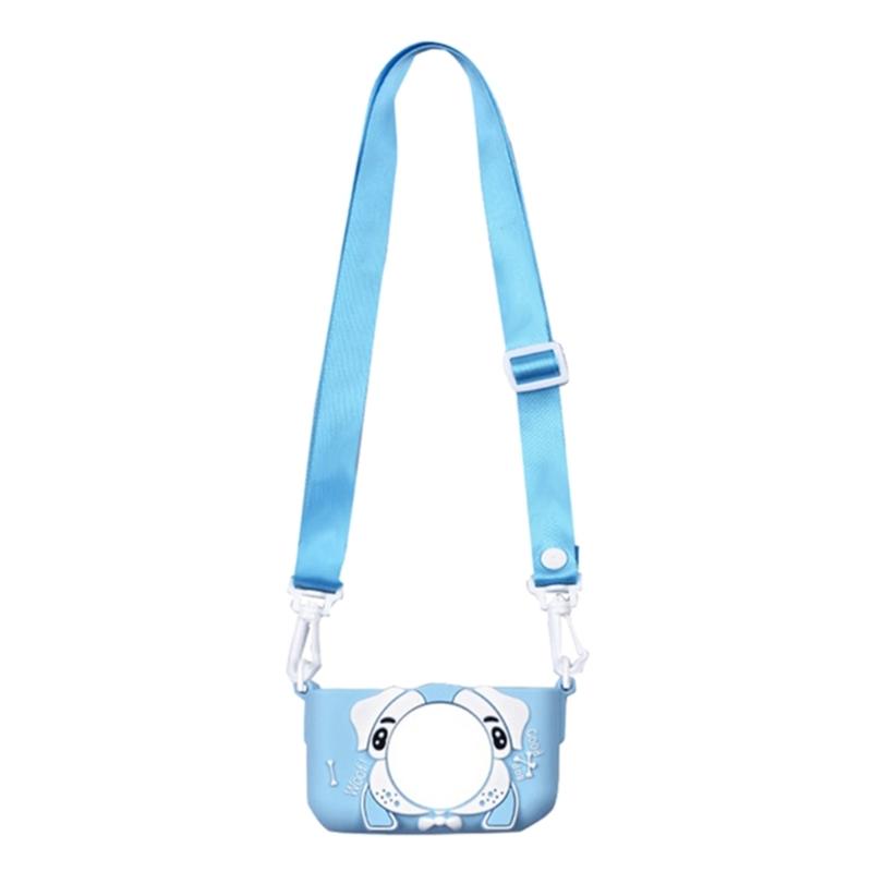 Kids Camera Bag Mini Silicone Cartoon Camera Protective Cover with Adjustable Lanyard Soft Silicone Camera Protector